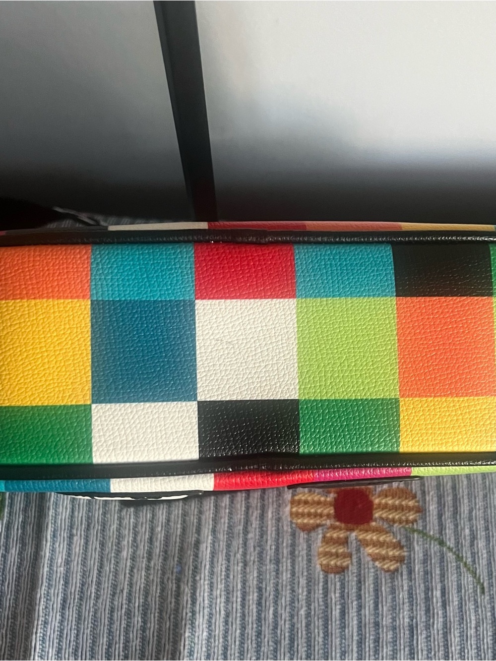 KARL LAGERFELD PARIS Maybelle Camera Crossbody Bag Multicolor Check Combo EUC - Picture 12 of 12